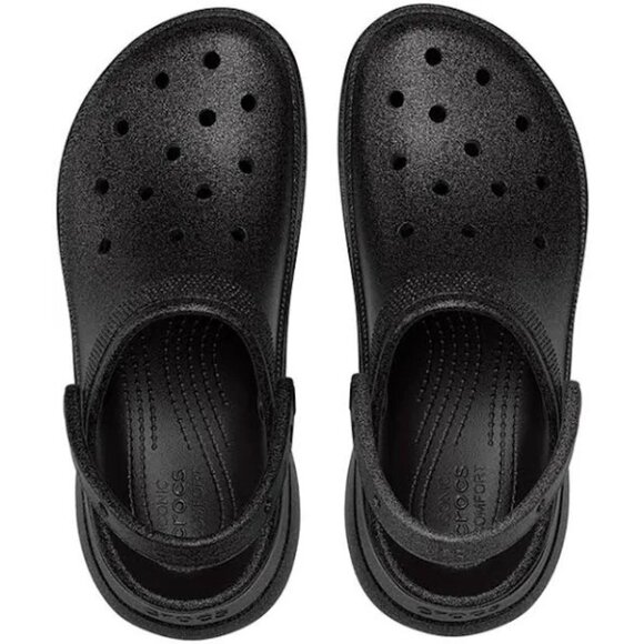 NEW Crocs Sizes 6, 7, 8, 9, 10 Women's Bae Glitter Platform Clog - Black - Picture 4 of 8